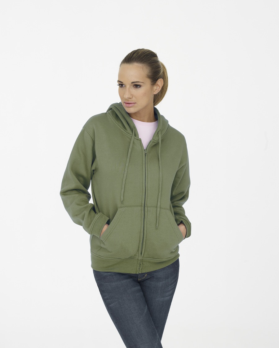 Ladies Classic Full Zip Hooded Sweatshirt by Uneek Clothing at TABS Wear